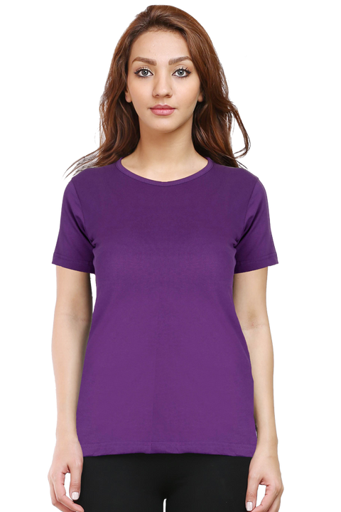 ROUND NECK HALF SLEEVE PURPLE