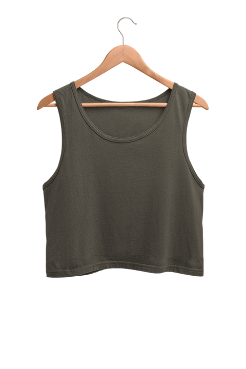 CROP TANK OLIVE GREEN